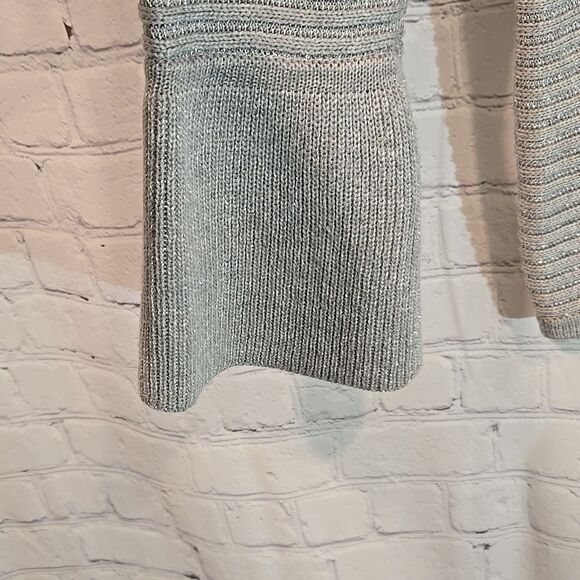 Calvin Klein Women's Gray metallic Cowl Neck Sweater size S - Picture 4 of 10